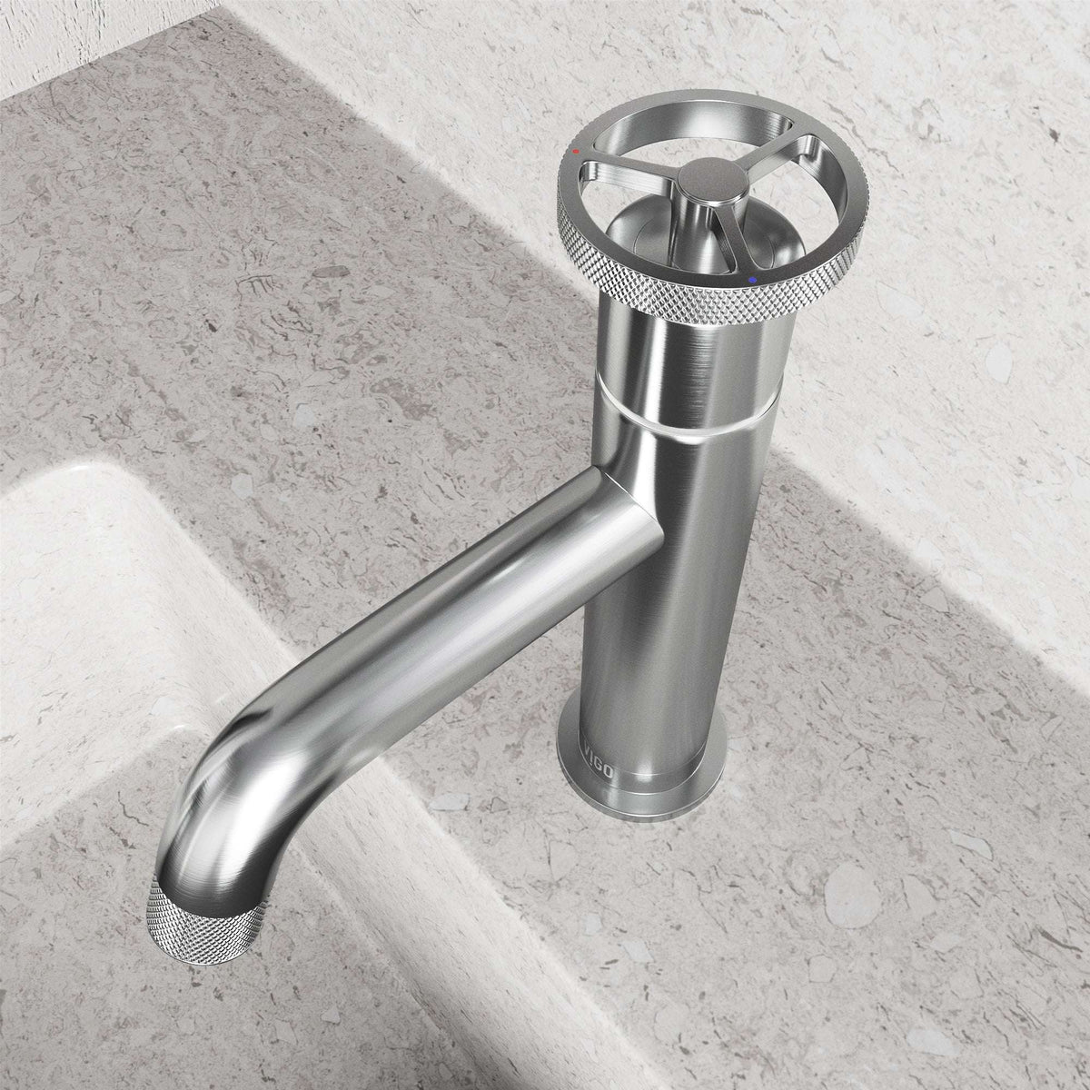 Contemporary style bathroom faucet with waterfall spout and easy installation