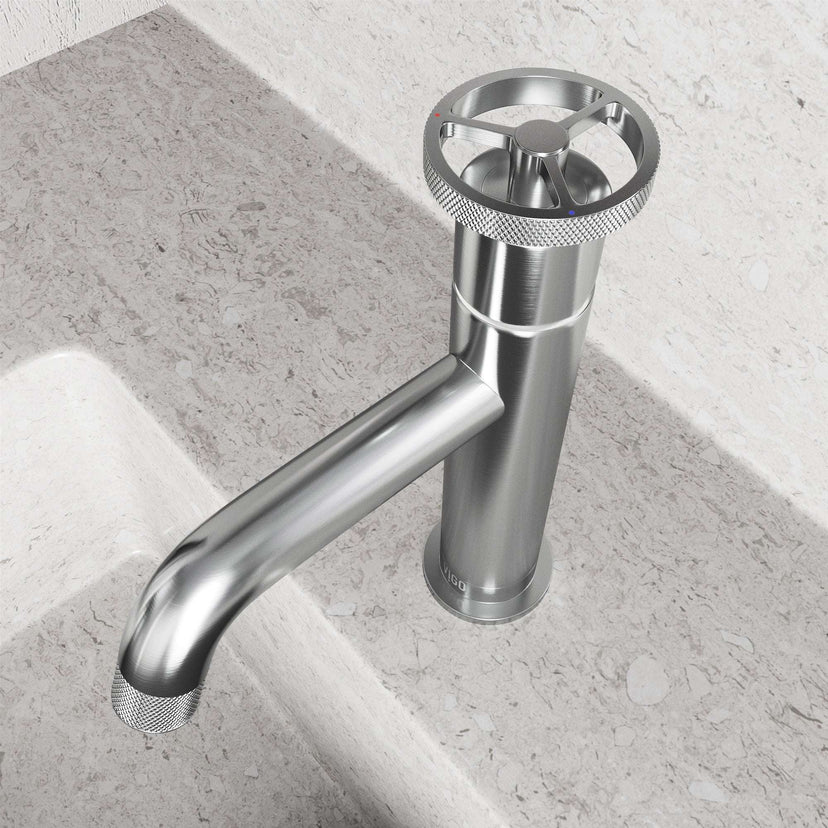 Contemporary style bathroom faucet with waterfall spout and easy installation