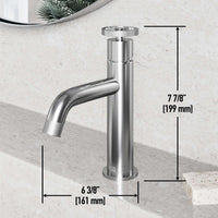 Chrome-free brushed nickel faucet featuring ceramic disc technology and NPSM threads