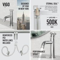 Cass 9 in. Single Hole Bathroom Faucet in chrome with angular spout and industrial wheel handle