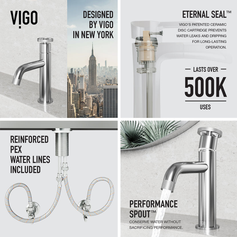 Cass 9 in. Single Hole Bathroom Faucet in chrome with angular spout and industrial wheel handle