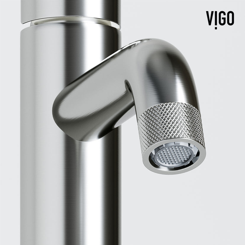 Cass 9 in. Single Hole Bathroom Faucet in chrome with angular spout and industrial wheel handle