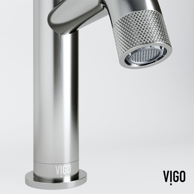 Cass 9 in. Single Hole Bathroom Faucet in chrome with angular spout and industrial wheel handle
