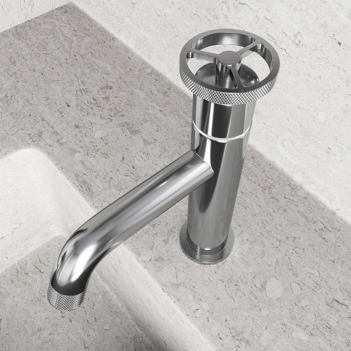Contemporary style bathroom faucet with waterfall spout and easy installation