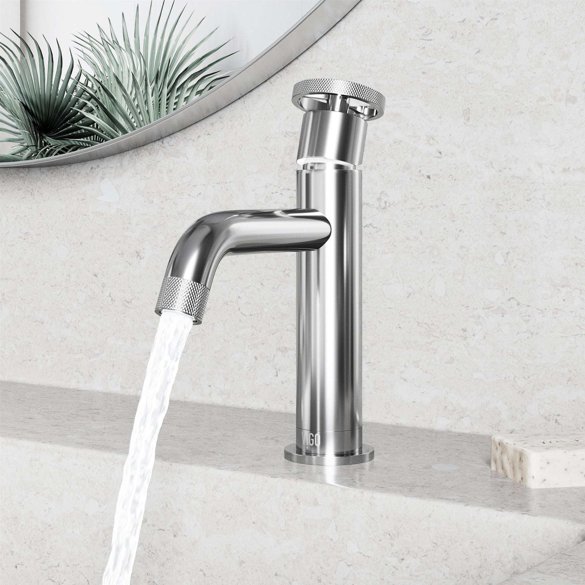 Deck-mounted single hole faucet with ceramic disk valve and chrome finish