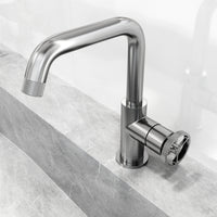 Cass Single Hole Bathroom Faucet with Knurled Wheel Handle