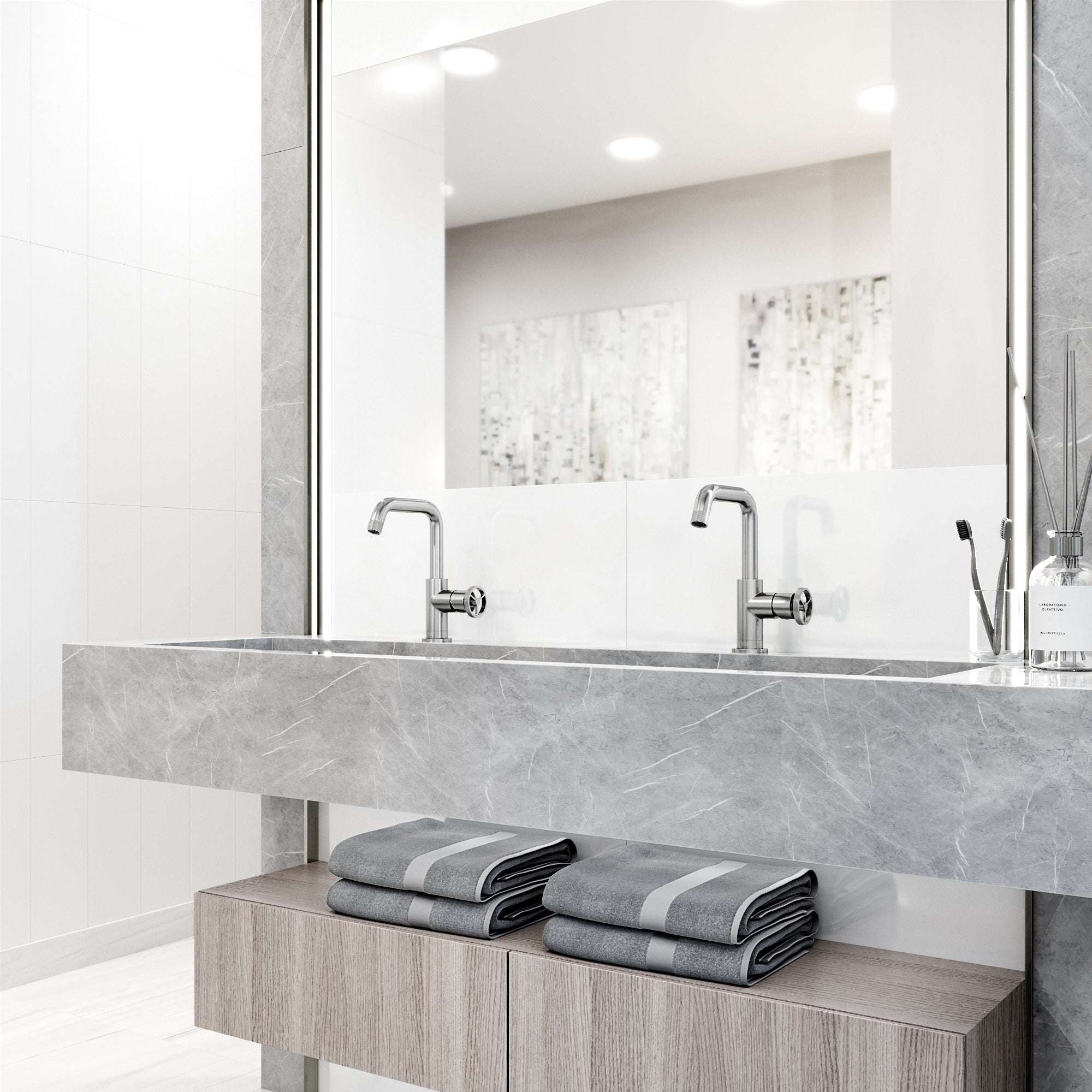 Brass construction single hole faucet with high arc spout and corrosion-resistant finish