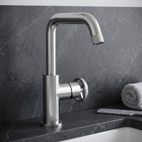 Cass Single Hole Bathroom Faucet with Knurled Wheel Handle