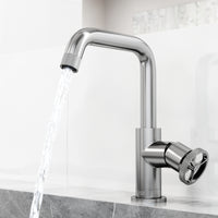 Cass Single Hole Bathroom Faucet with Knurled Wheel Handle