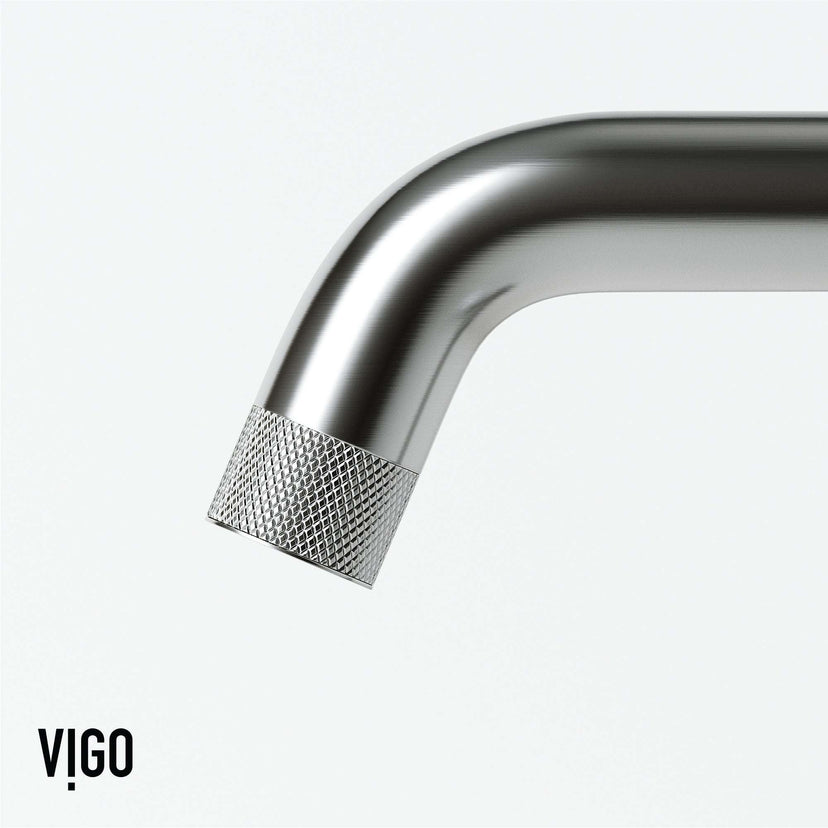 Modern bathroom faucet with high arc spout and included mounting materials