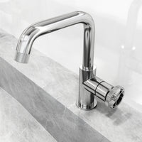 Cass Single Hole Bathroom Faucet with Knurled Wheel Handle