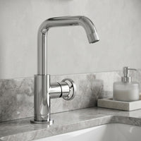 Cass Single Hole Bathroom Faucet with Knurled Wheel Handle