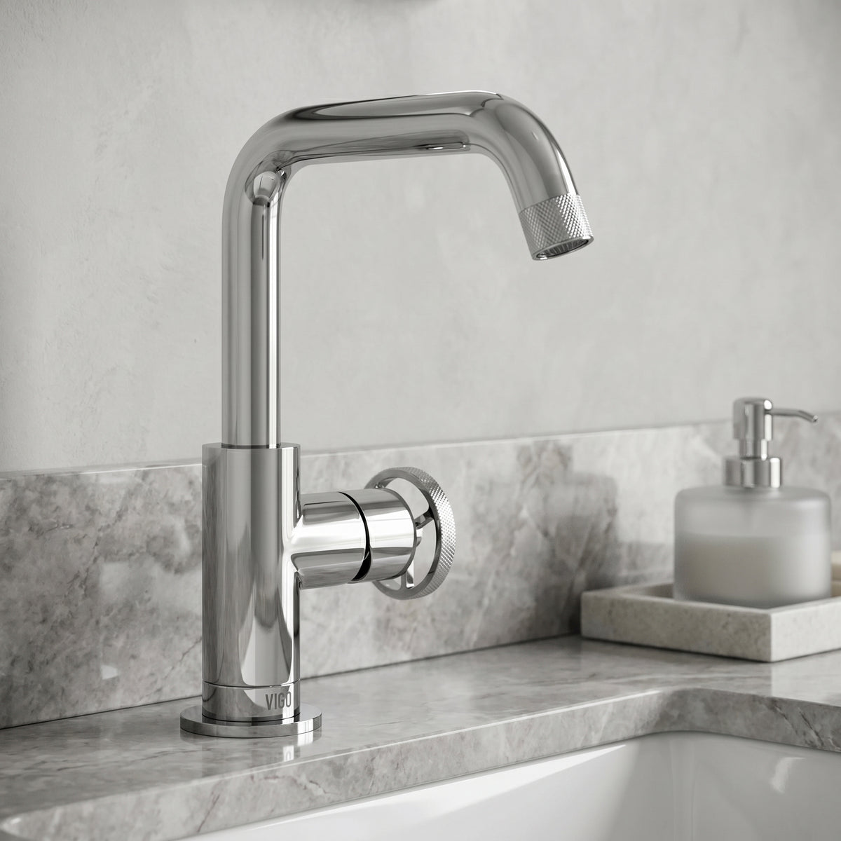 Cass Single Hole Bathroom Faucet with Knurled Wheel Handle