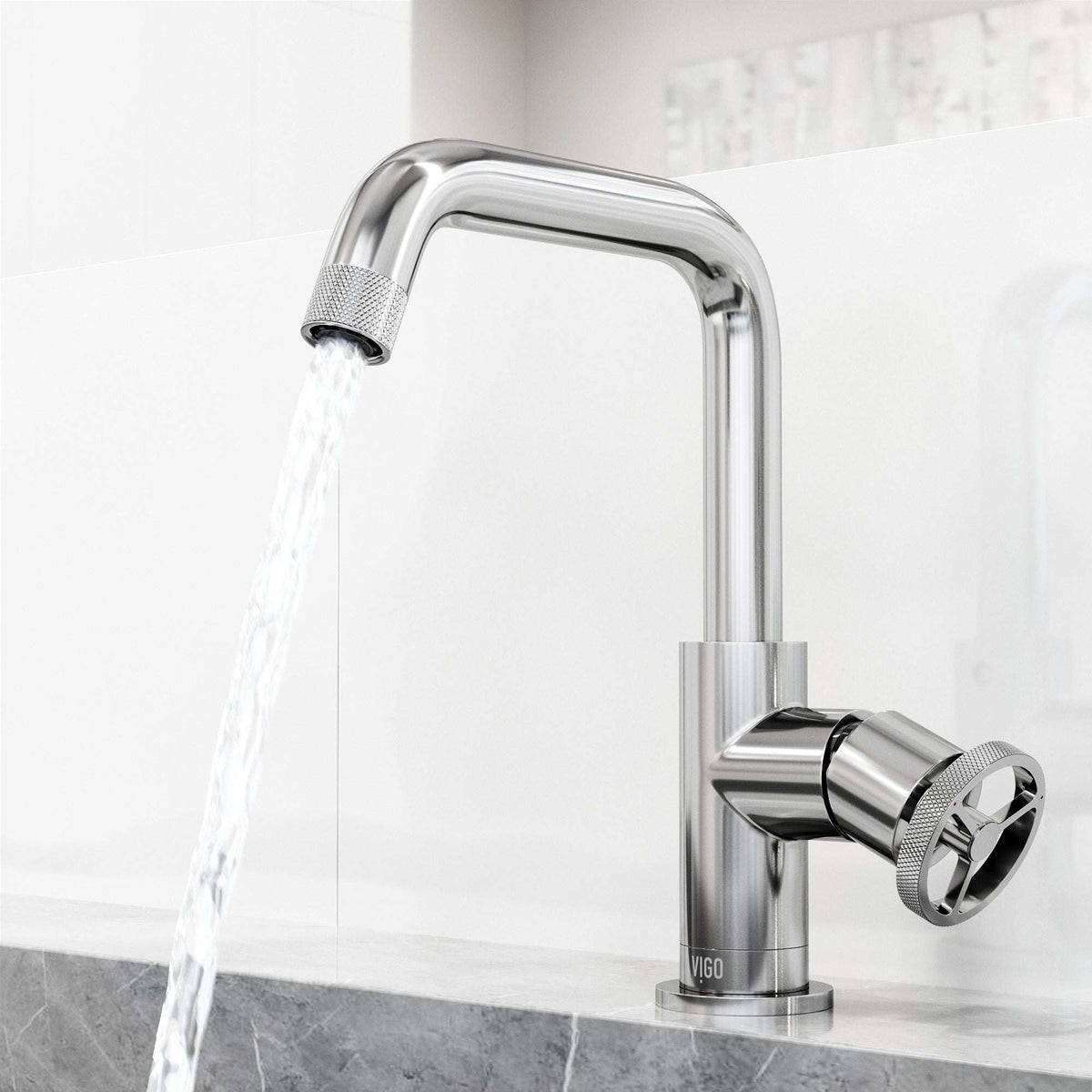 Modern contemporary single hole faucet in chrome with sleek finish