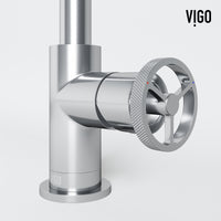 Cass Single Hole Bathroom Faucet with Knurled Wheel Handle