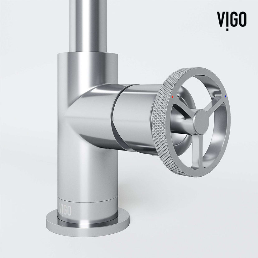 Chrome faucet featuring low flow design and corrosion-resistant brass construction