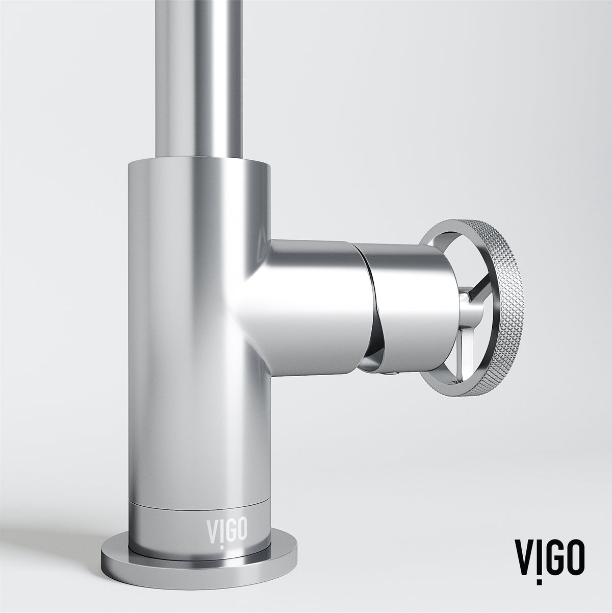 Cass Single Hole Bathroom Faucet with Knurled Wheel Handle