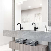 Brass construction single hole faucet with high arc spout and corrosion-resistant finish