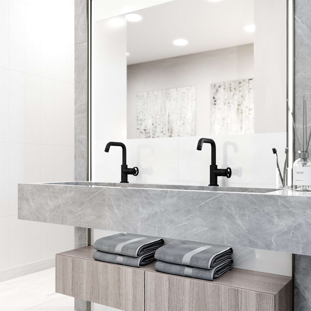 Brass construction single hole faucet with high arc spout and corrosion-resistant finish
