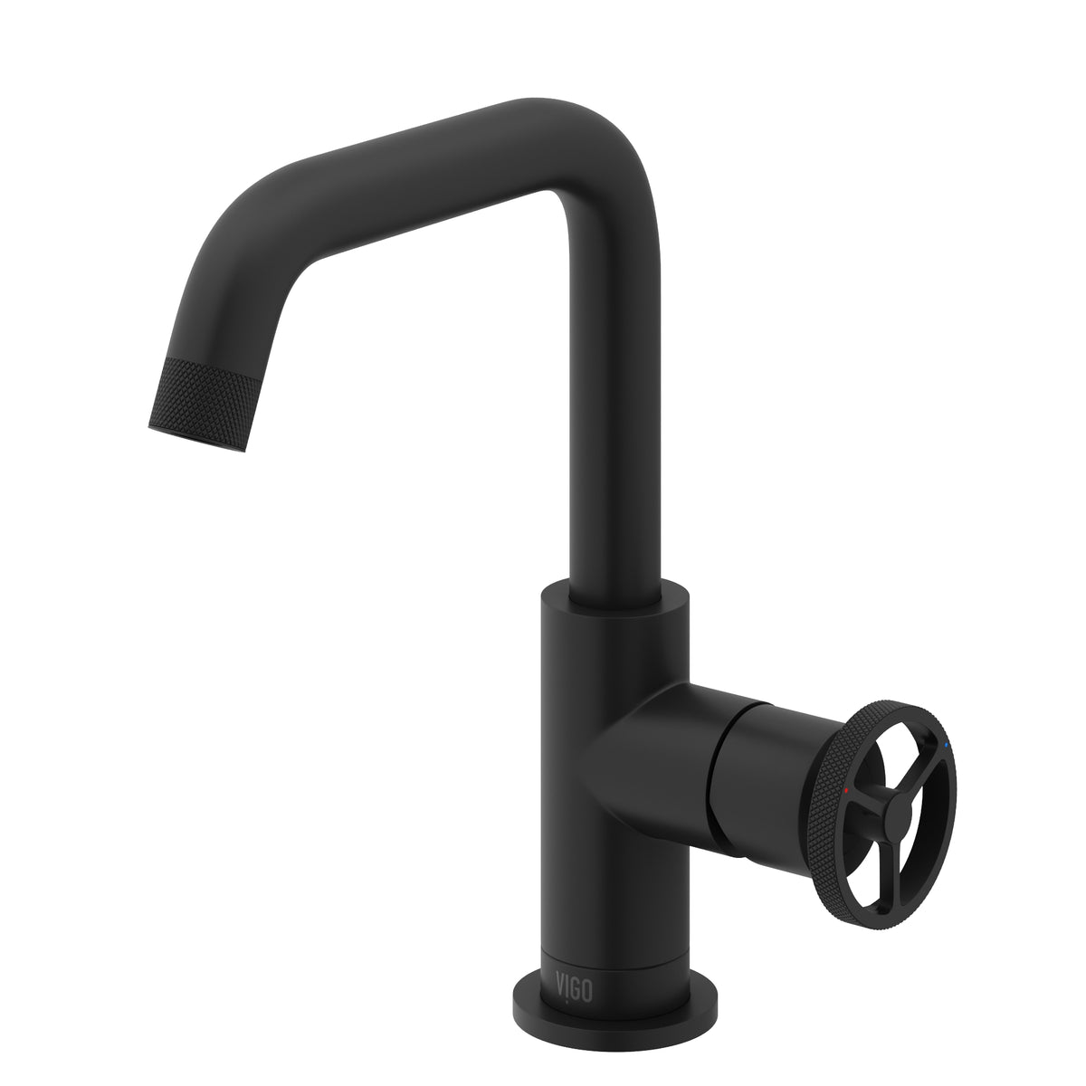 Cass Single Hole Bathroom Faucet with Knurled Wheel Handle