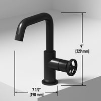 Cass Single Hole Bathroom Faucet with Knurled Wheel Handle