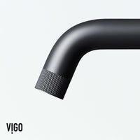 Modern bathroom faucet with high arc spout and included mounting materials