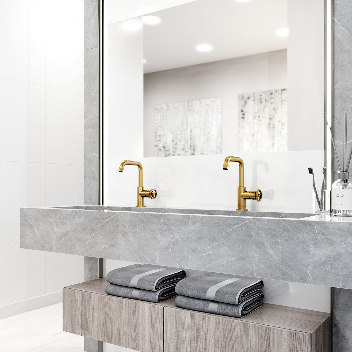 Cass Single Hole Bathroom Faucet with Knurled Wheel Handle