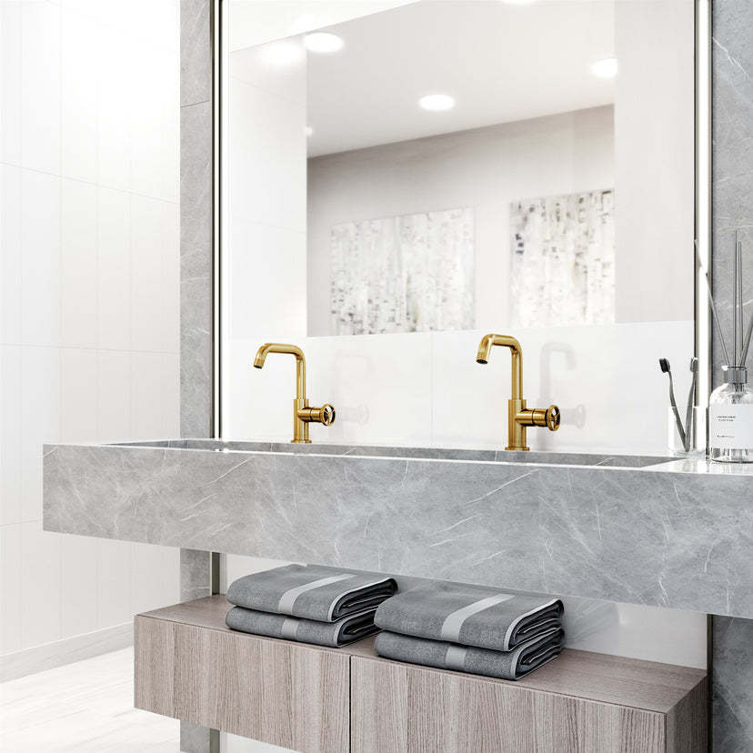 Cass Single Hole Bathroom Faucet with Knurled Wheel Handle