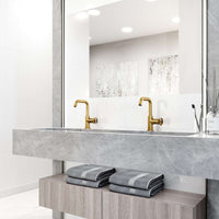 Brass construction single hole faucet with high arc spout and corrosion-resistant finish