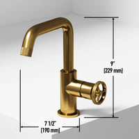 Matte brushed gold faucet with included supply lines and easy installation features