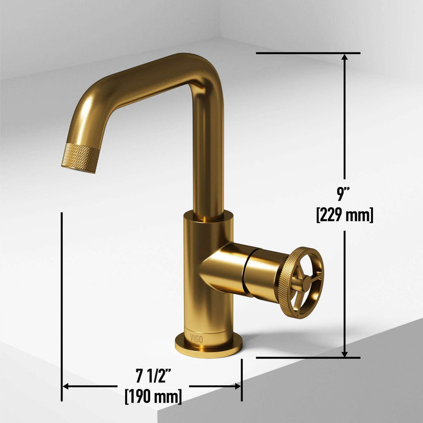 Matte brushed gold faucet with included supply lines and easy installation features