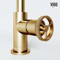 Cass Single Hole Bathroom Faucet with Knurled Wheel Handle