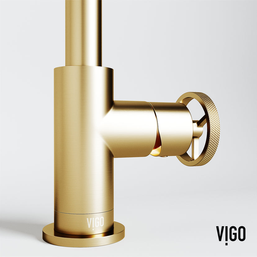 Cass Single Hole Bathroom Faucet with Knurled Wheel Handle