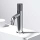 Brushed Nickel single hole bathroom faucet with high arc spout and ceramic disc cartridge