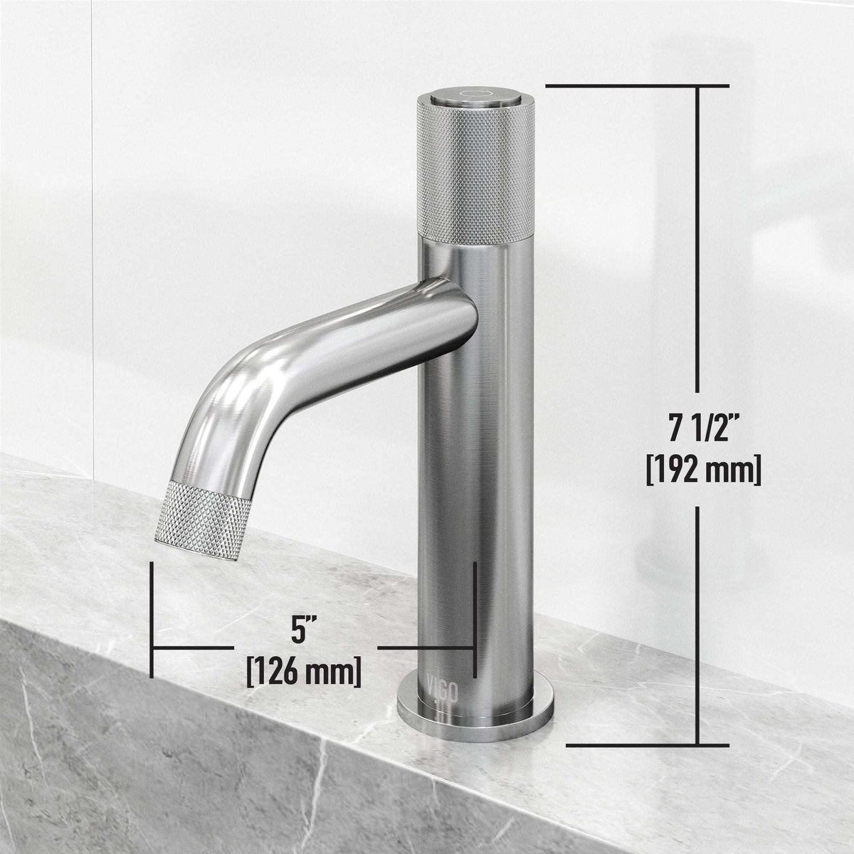 Brushed nickel faucet featuring ceramic disc cartridge and included mounting hardware