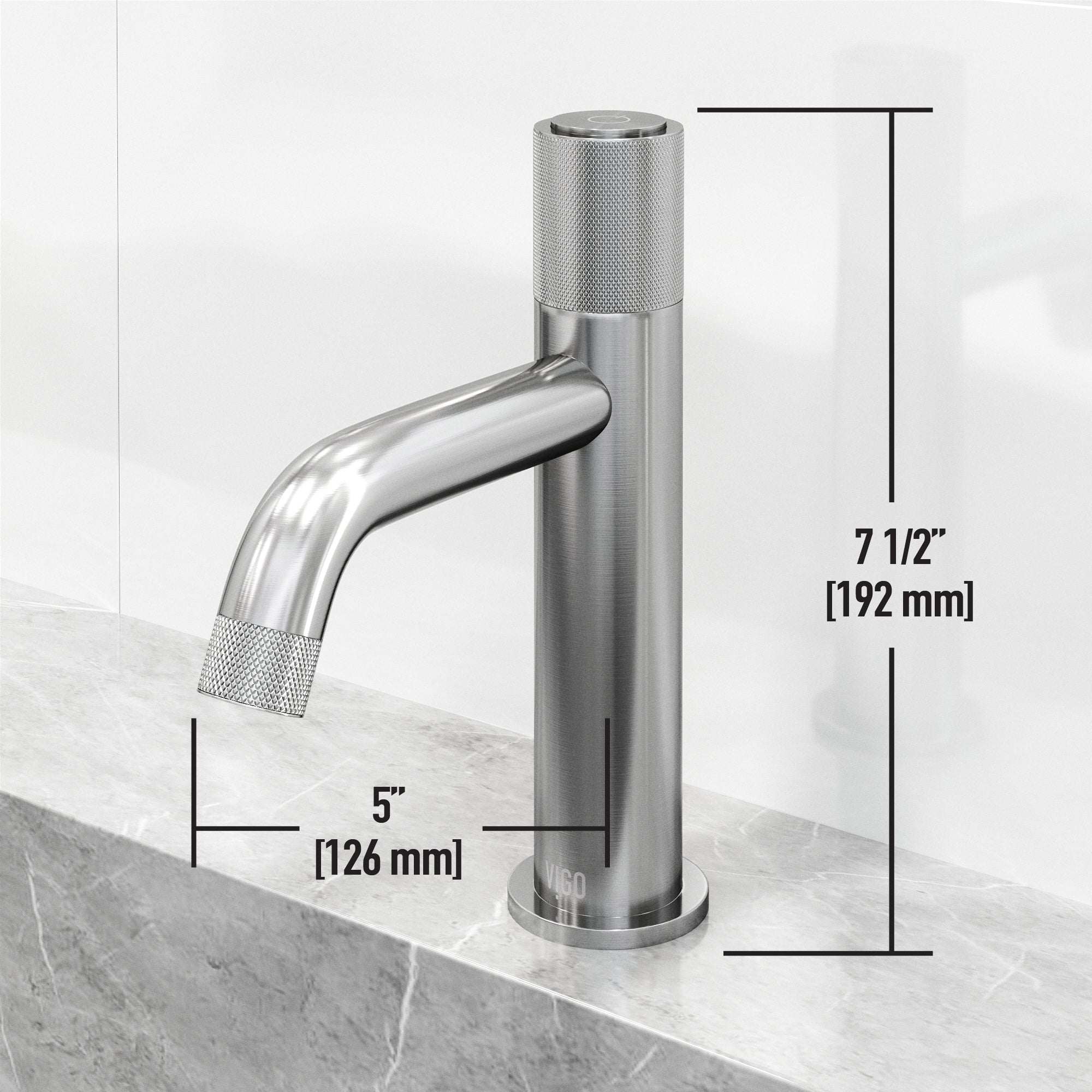 Brushed nickel faucet featuring ceramic disc cartridge and included mounting hardware
