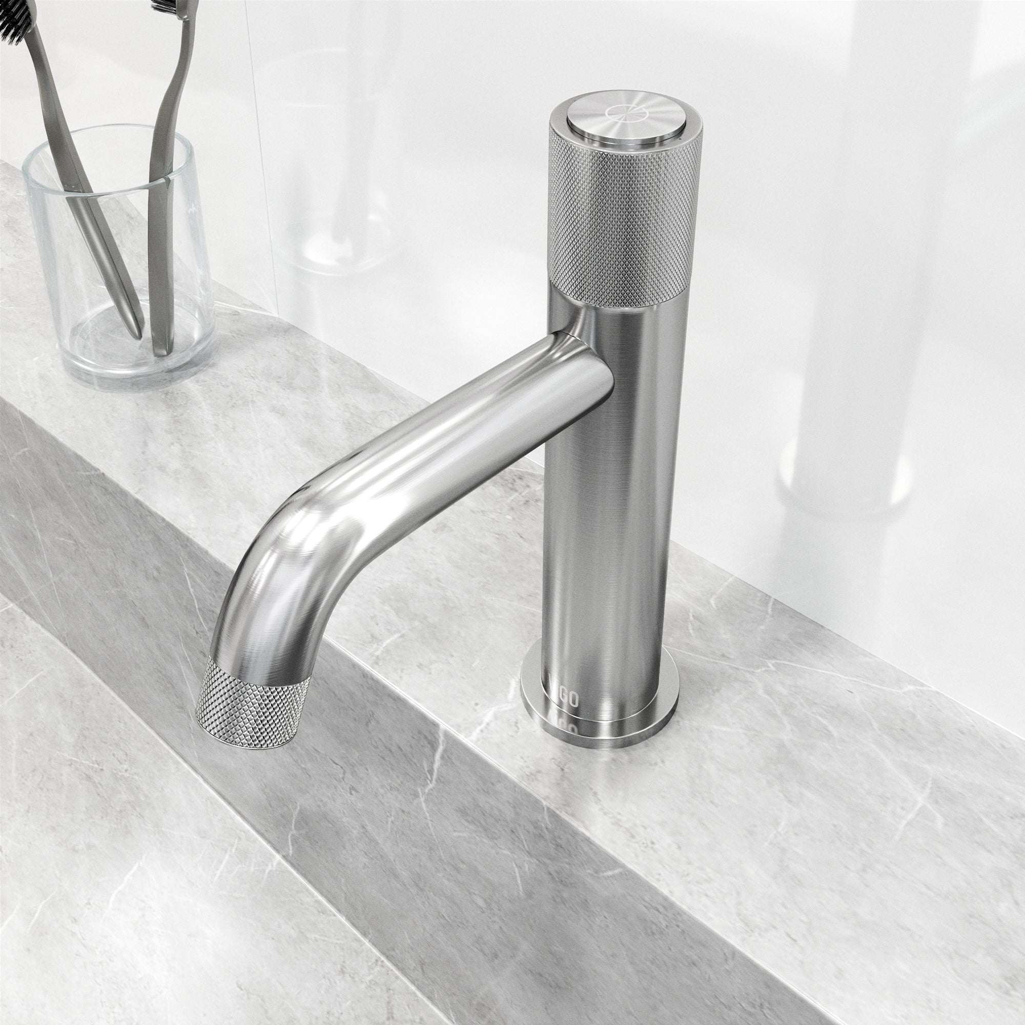 Low flow single hole faucet in brushed nickel with all mounting materials included