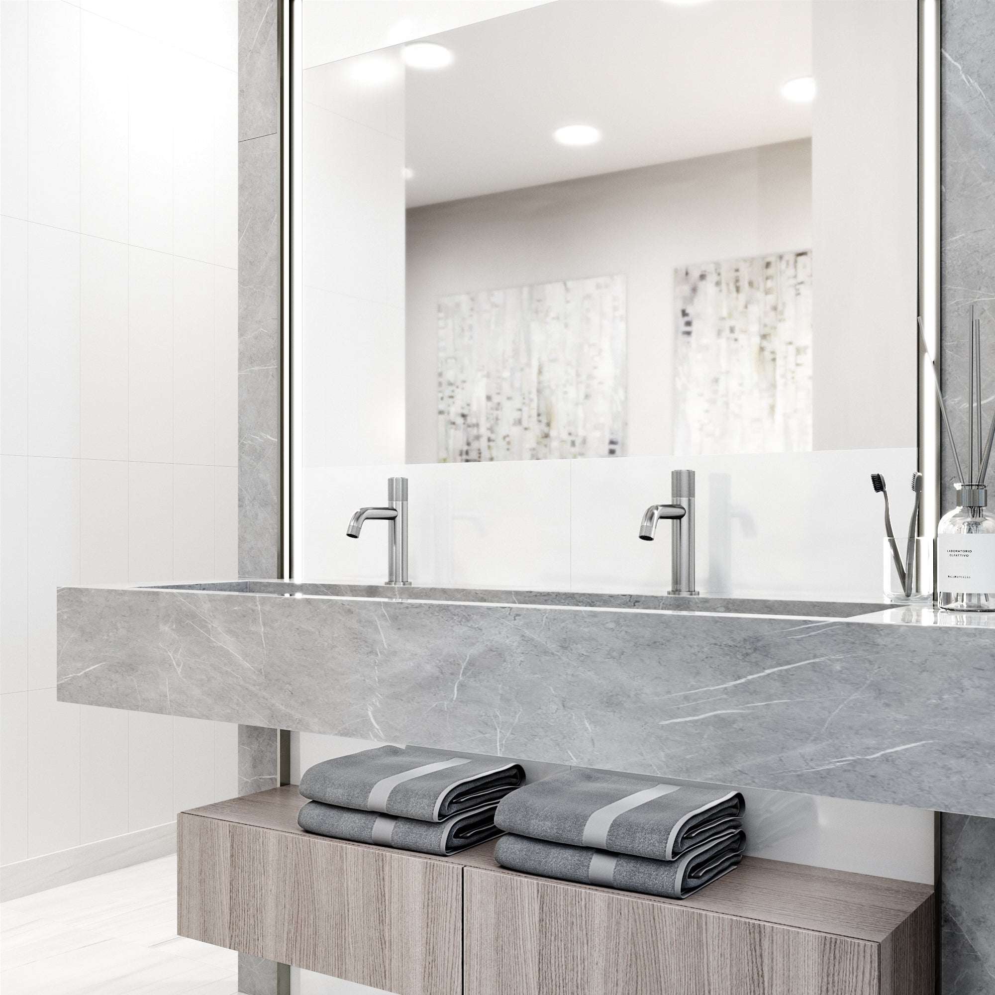 High arc spout faucet with knob handle and brass hardware material