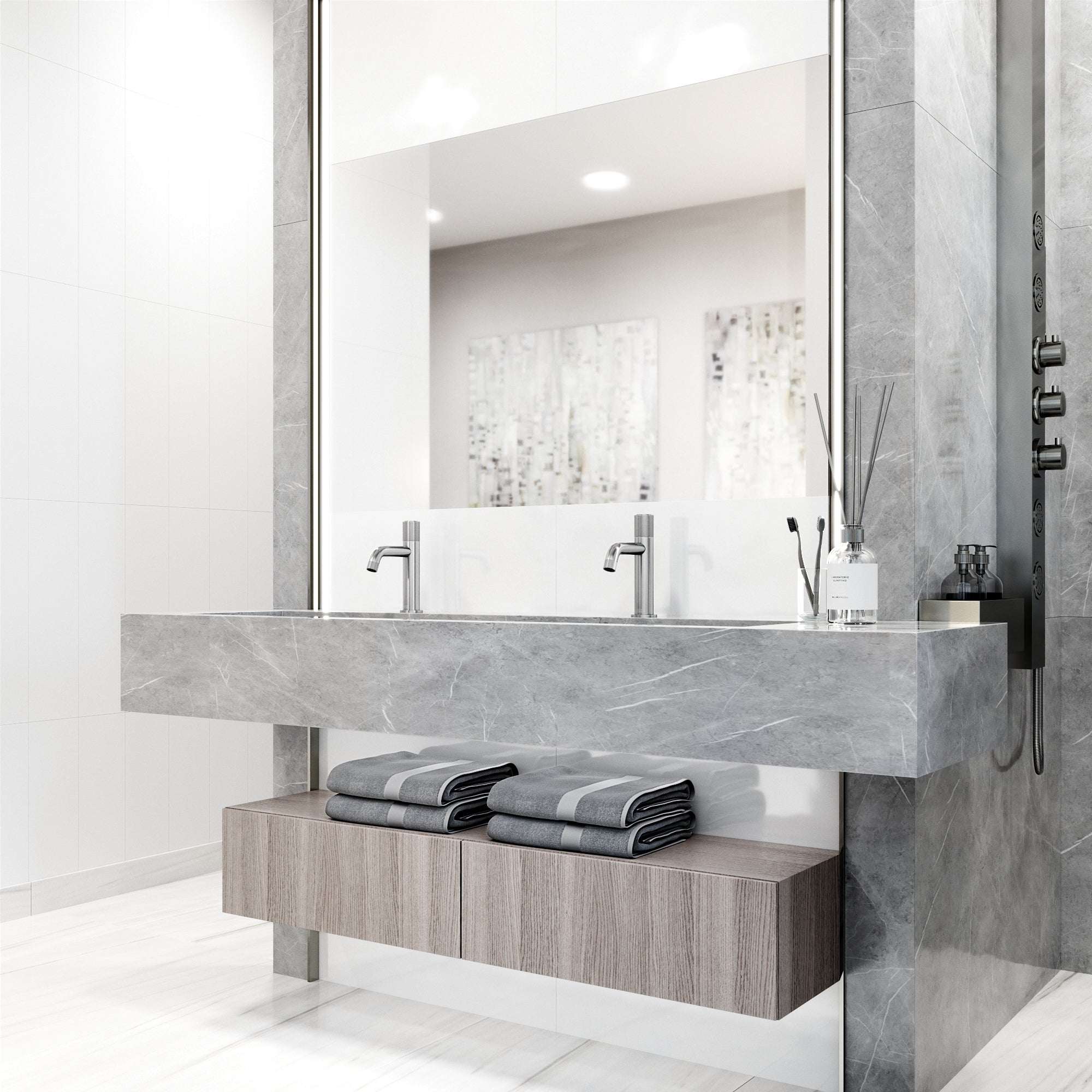 Brushed nickel single hole faucet with compression connection and included supply lines