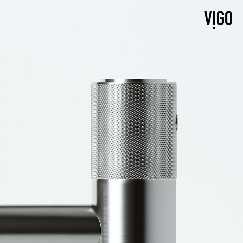 Ceramic disc cartridge faucet in brushed nickel, deck-mounted with modern design
