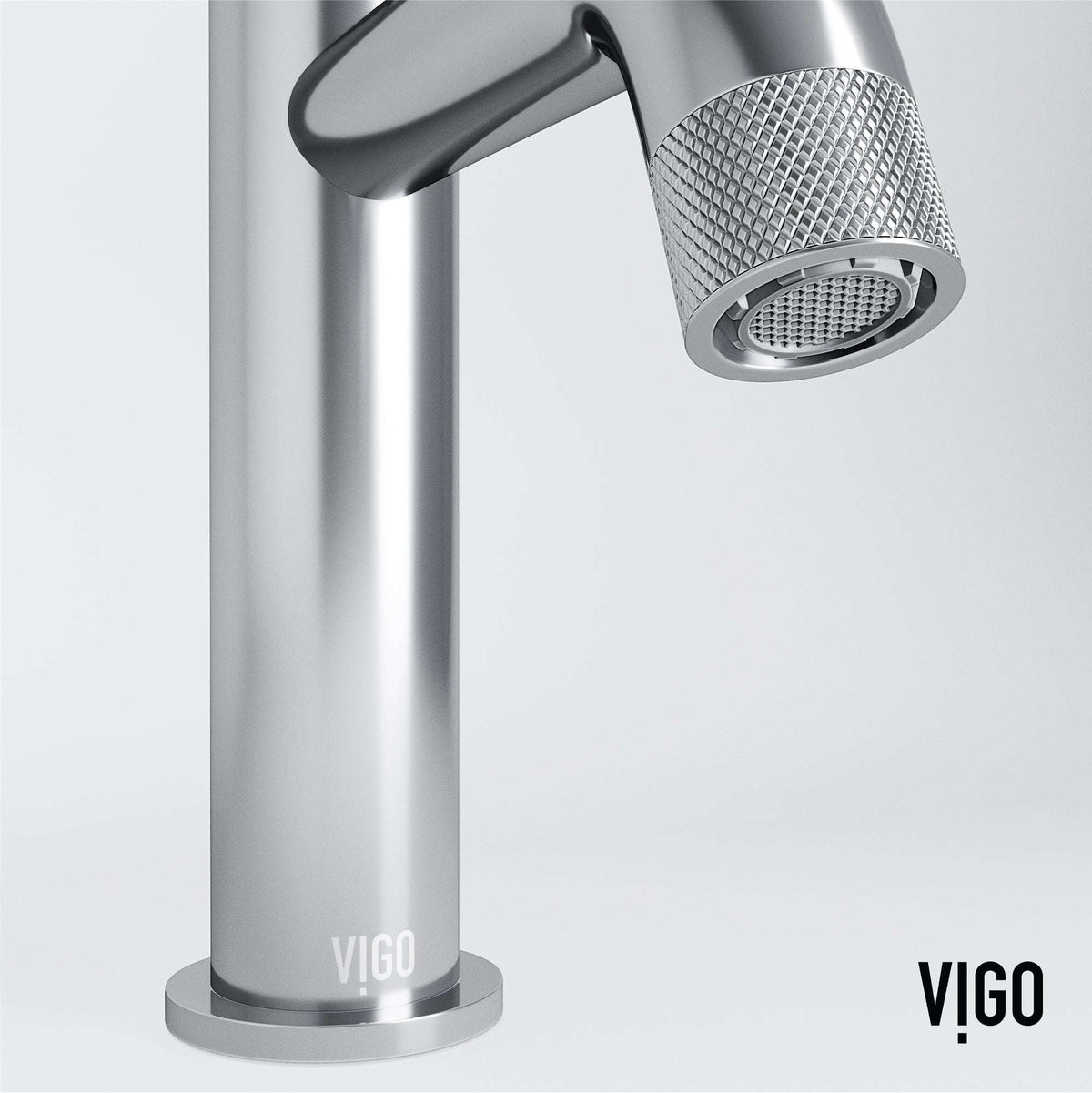Modern deck-mounted faucet in chrome with knob handle and brass construction