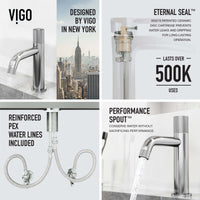 Single hole bathroom faucet with high arc spout and low flow ceramic disk valve