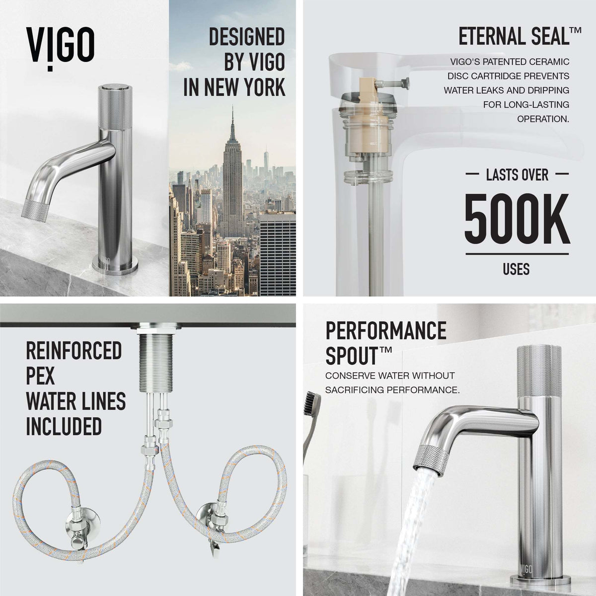 Single hole bathroom faucet with high arc spout and low flow ceramic disk valve