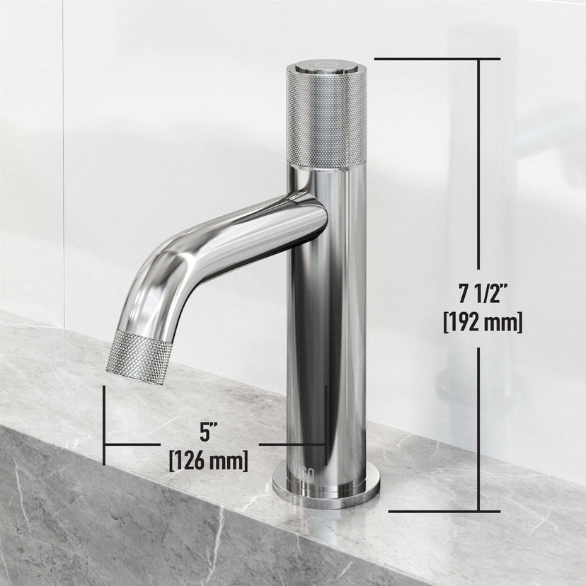 Chrome faucet featuring ceramic disc cartridge and included mounting hardware