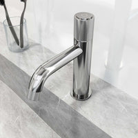 Low flow single hole faucet in chrome with all mounting materials included