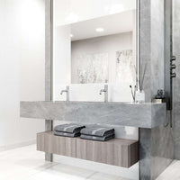 Chrome single hole faucet with compression connection and included supply lines