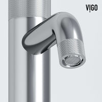 Single hole bathroom faucet with chrome finish and 8-inch assembled height