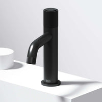 Matte Black single hole bathroom faucet with high arc spout and ceramic disc cartridge