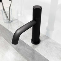 Single hole bathroom faucet with high arc spout and low flow ceramic disk valve