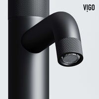 Modern bathroom faucet with ceramic disk valve and matte black finish